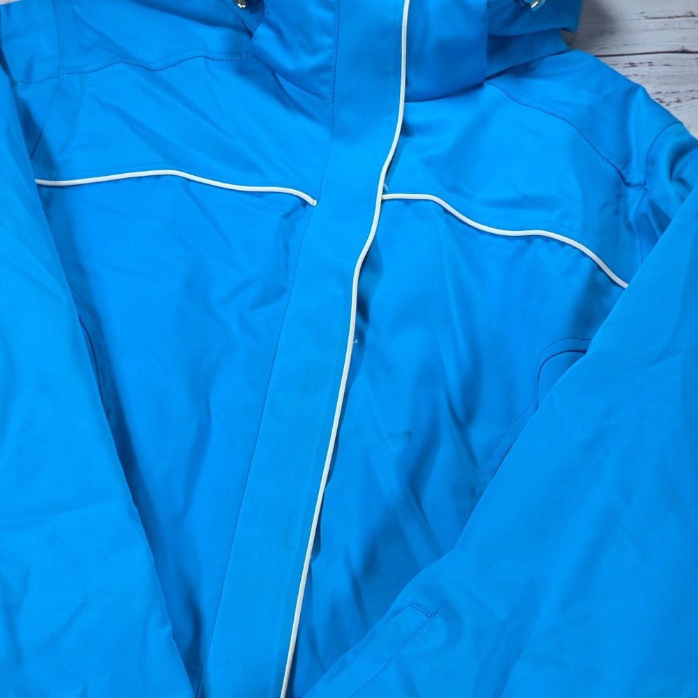 Nils Ski Jacket Womens 10 Blue Insulated Piped Winter Coat Removable Hood
